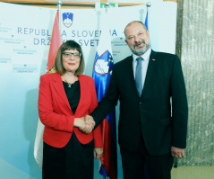2 July 2019 National Assembly Speaker Maja Gojkovic and the President of the National Council of the Republic of Slovenia Alojz Kovsca